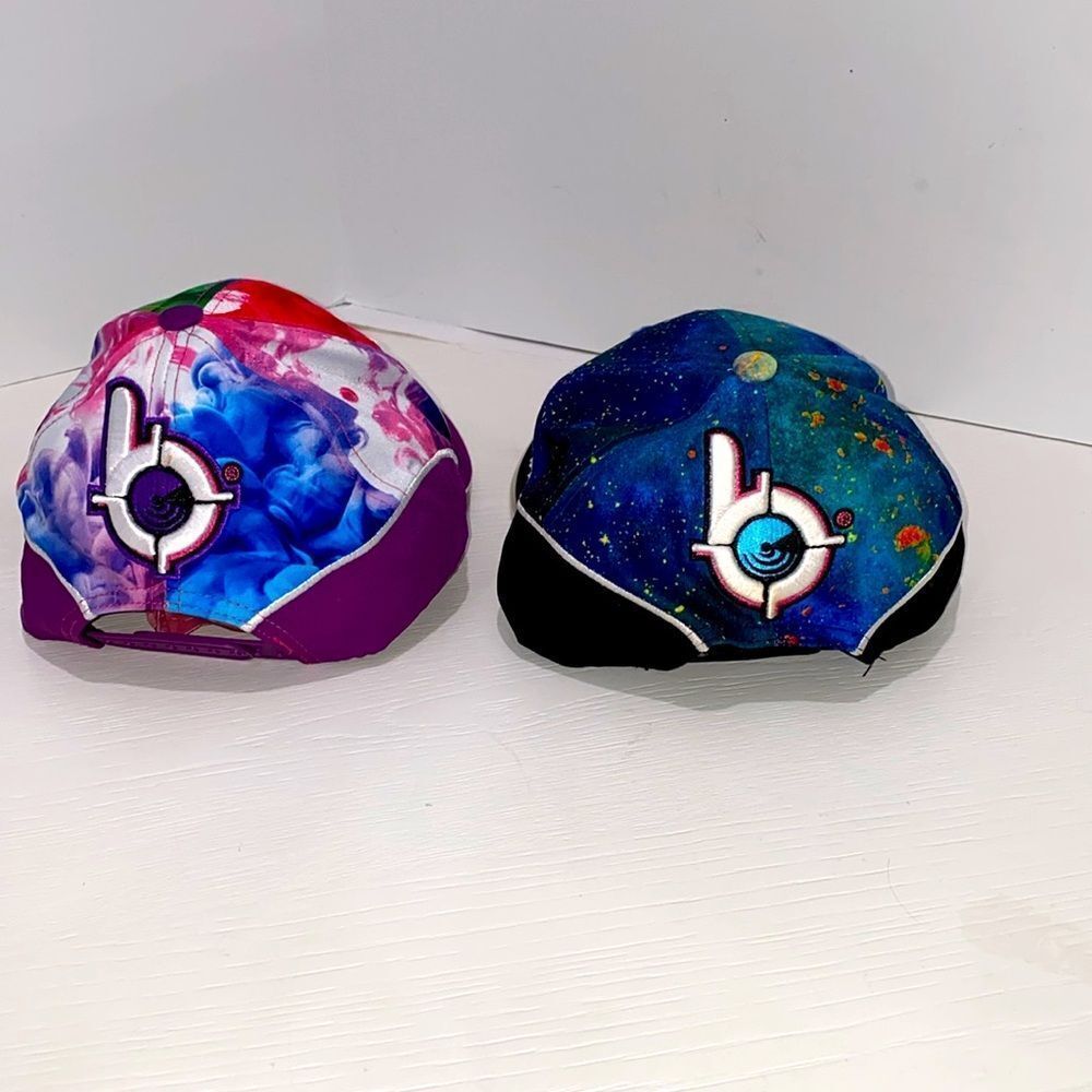 Colorful Bang Baseball Caps Set Of Two Embroidered Color Splash And Fingerpaint - Picture 4 of 6